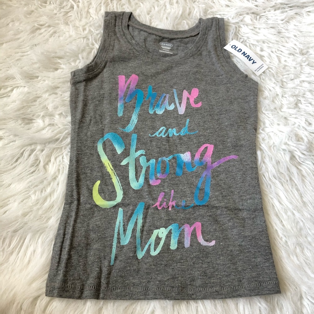 Old Navy Toddler Girls Gray Graphic Tank Top